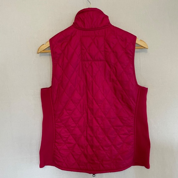 L.L. Bean Quilted Fleece Lined Magenta Pink Vest Size Medium Petite - Picture 6 of 8